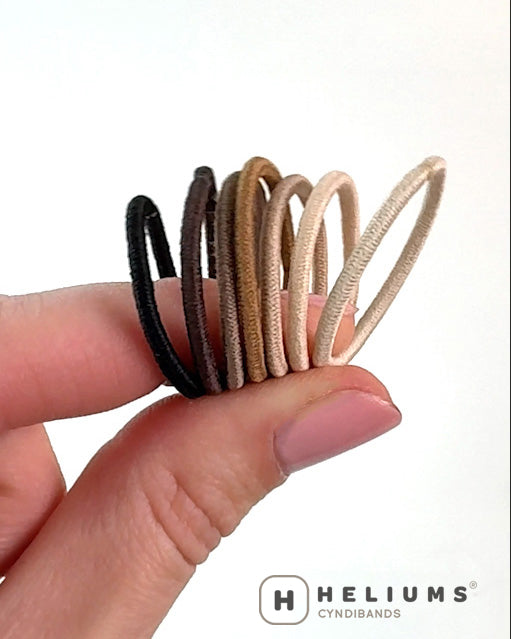 Small Hair Ties - 2mm Mini Hair Elastics - 75 Assorted Neutral Colors