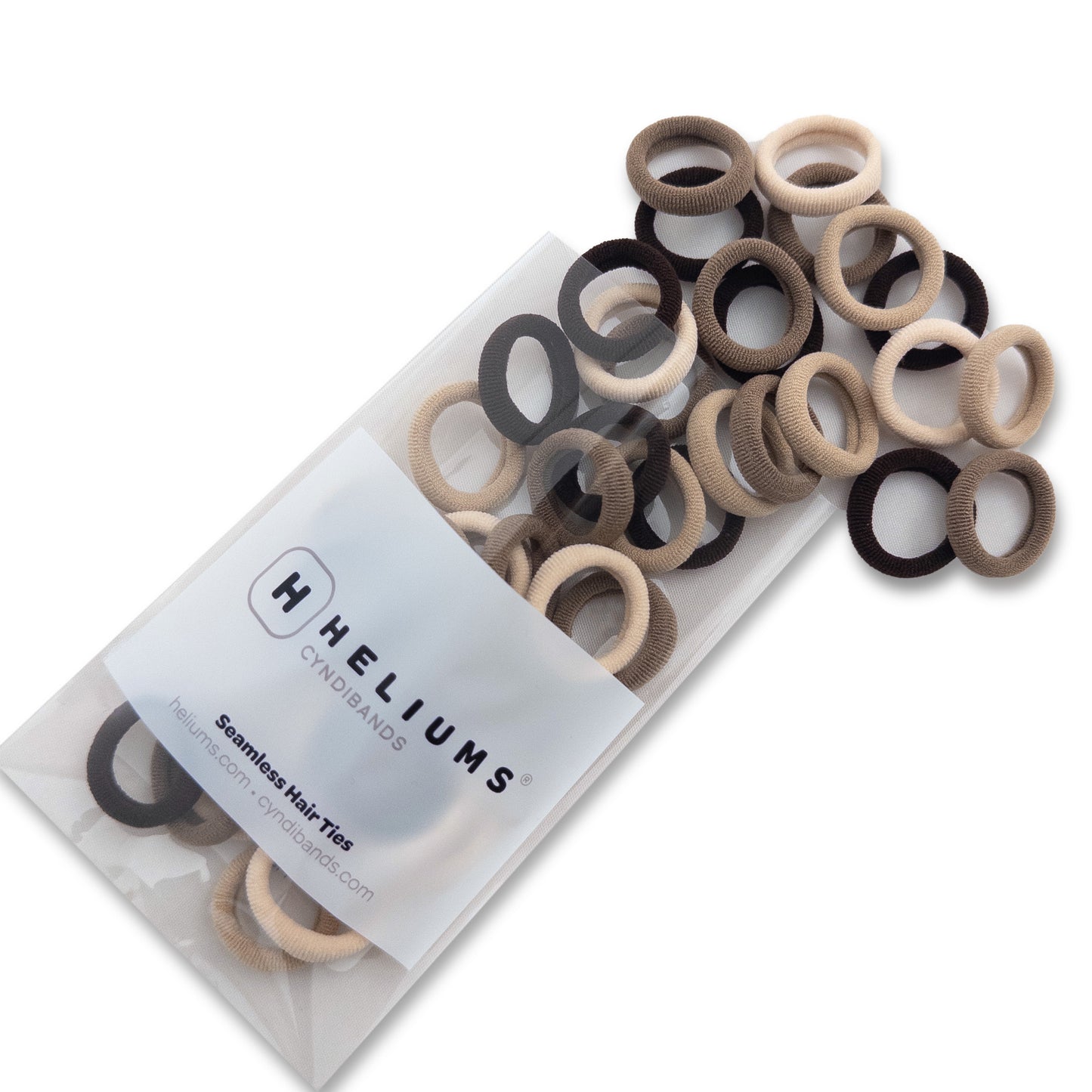 Extra Small Seamless Hair Ties - Neutrals Mix - Tiny 0.7 Inch Nylon Hair Bands