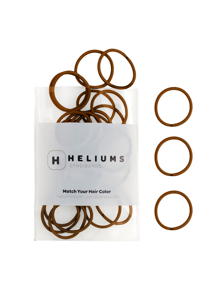 HELIUMS-Small Hair Ties - 2mm Mini Hair Elastics - Brown