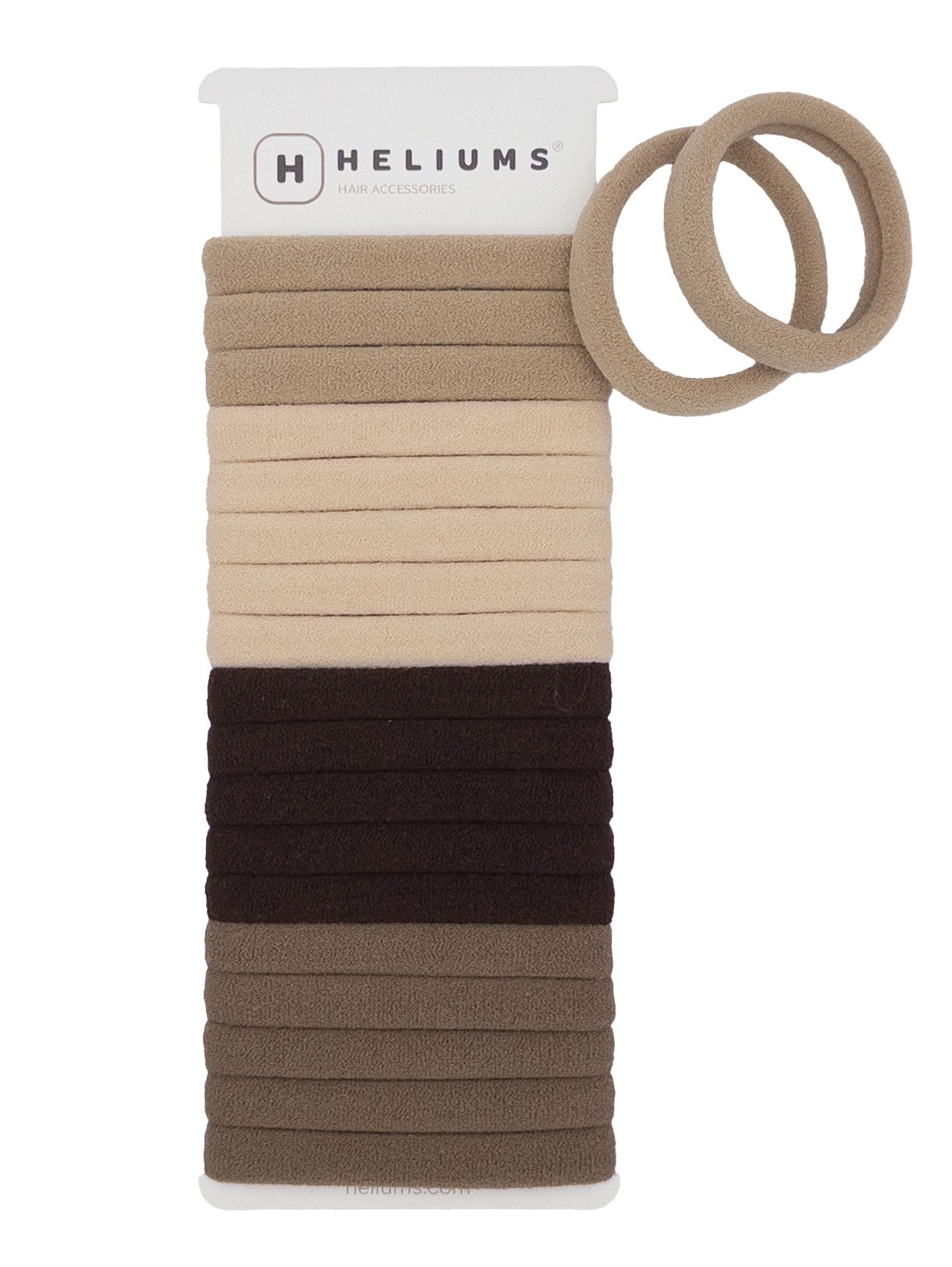 Heliums Seamless Hair Ties - Neutrals - No Damage Gentle Hair Bands - 20 Count