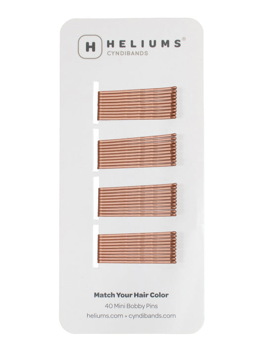 Heliums Mini Bobby Pins - 40 Pack, 1.5 Inch Small Hair Pins - Ginger