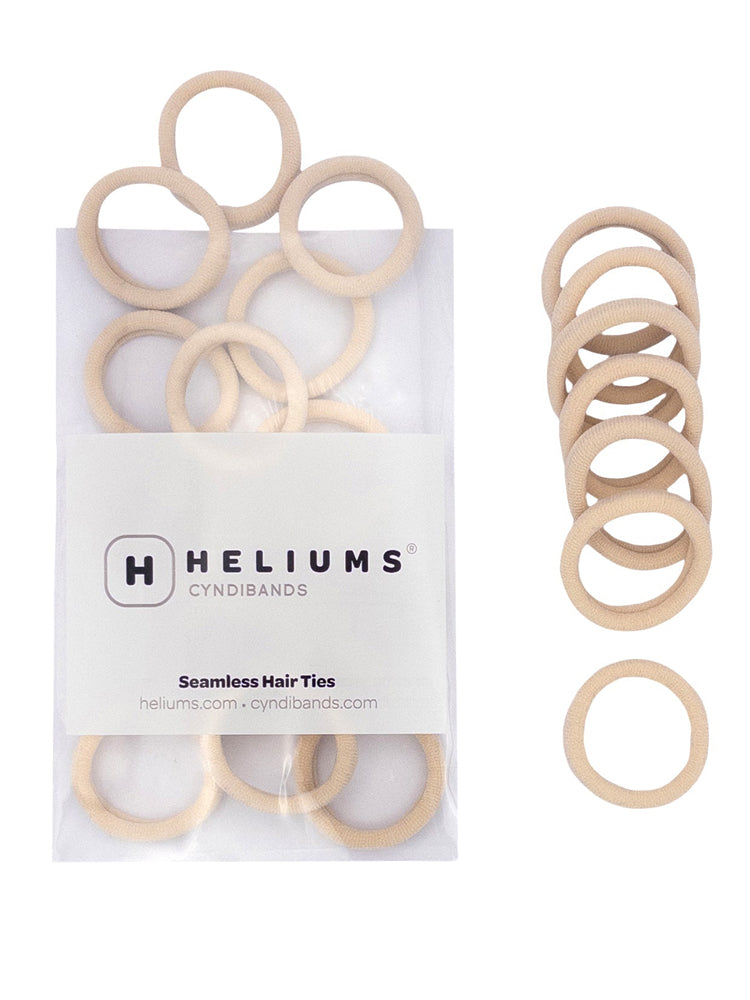 www.heliums.com-Heliums Small Seamless Hair Ties - 1 Inch Ponytail Holders - 30 Count - Blonde