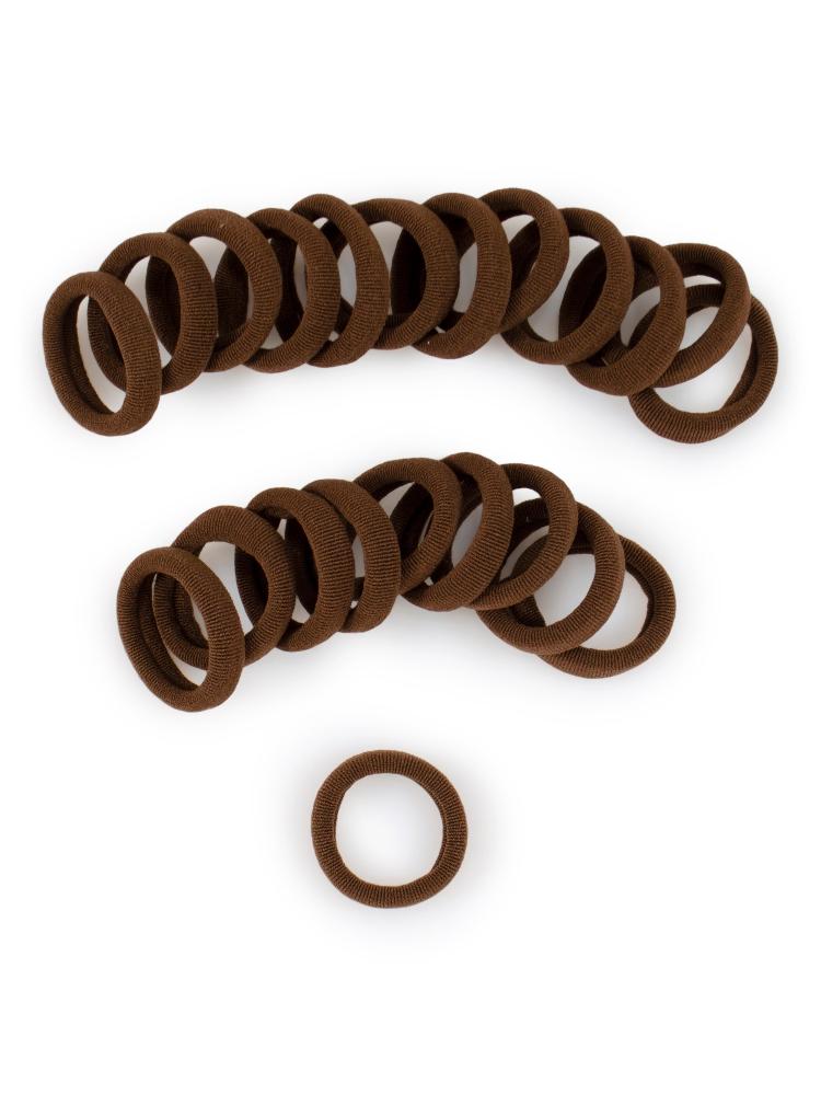 www.heliums.com-Heliums Small Seamless Hair Ties - 1 Inch Ponytail Holders - 30 Count - Brown
