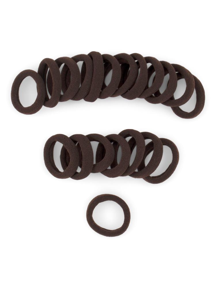 www.heliums.com-Heliums Small Seamless Hair Ties - 1 Inch Ponytail Holders - 30 Count - Dark Brown