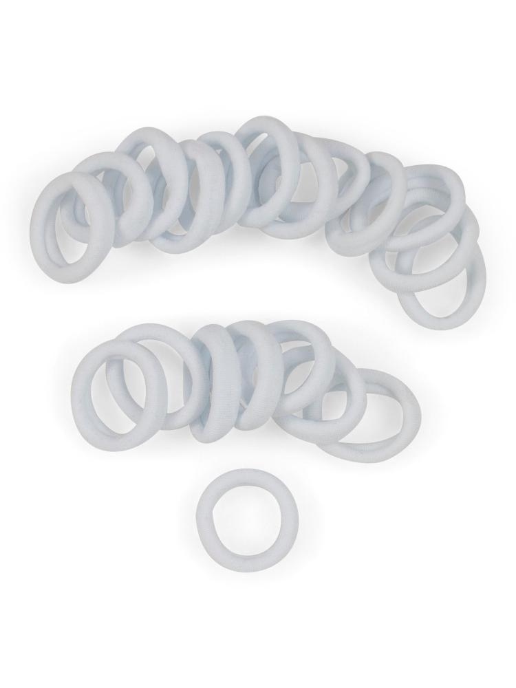 www.heliums.com-Heliums Small Seamless Hair Ties - 1 Inch Ponytail Holders - 30 Count - White