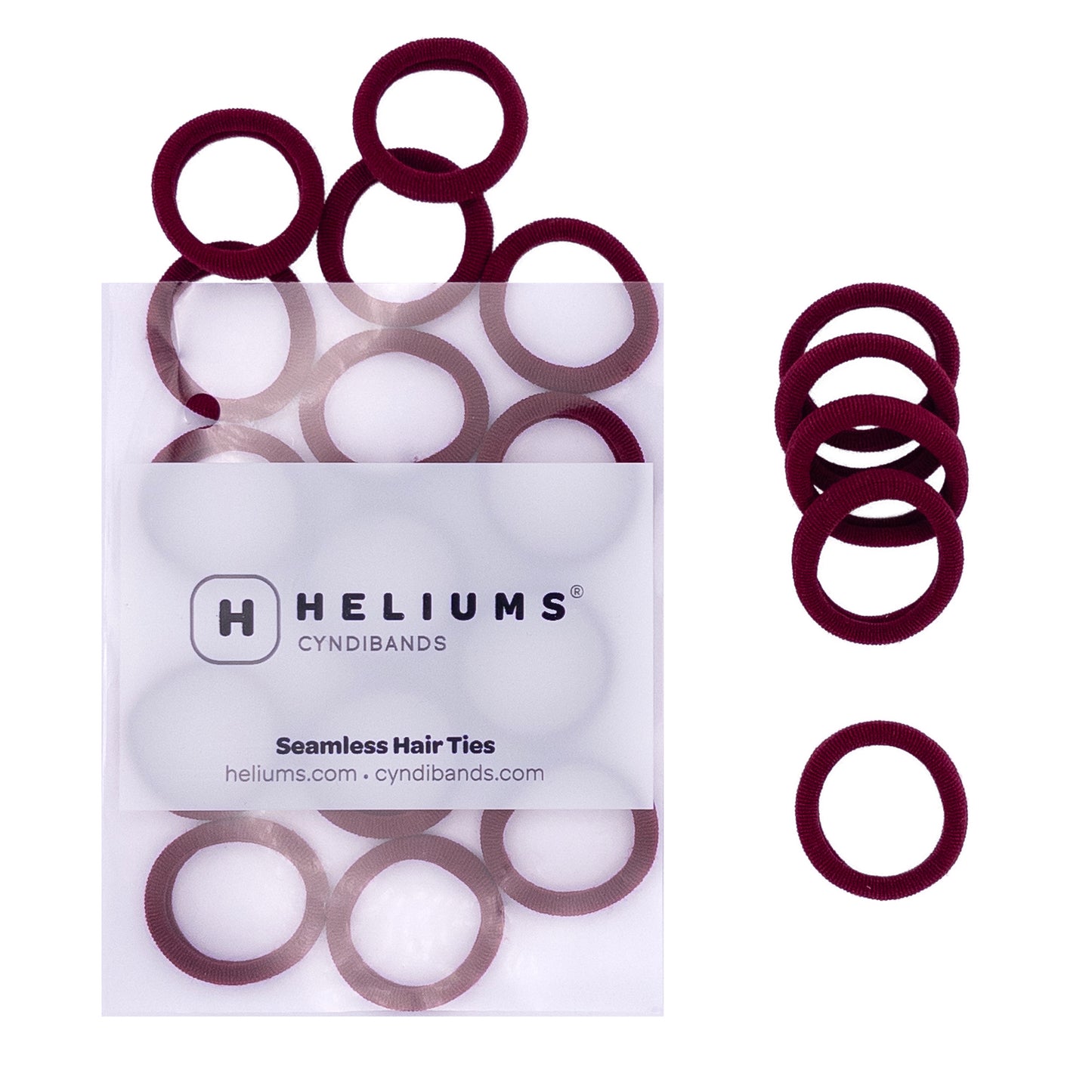 Heliums Small Seamless Hair Ties - 1 Inch Ponytail Holders - 30 Count