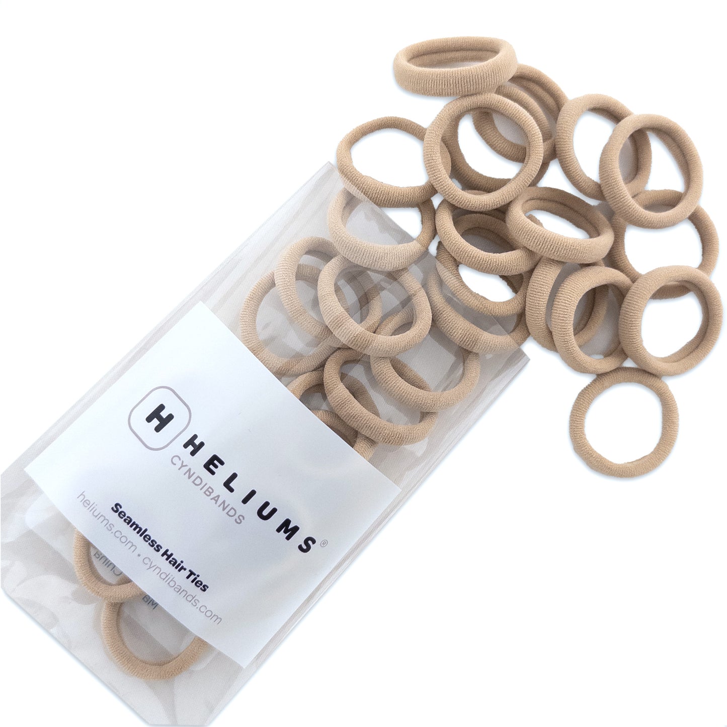 Heliums Small Seamless Hair Ties - 1 Inch Ponytail Holders - 30 Count - Sandy Blonde