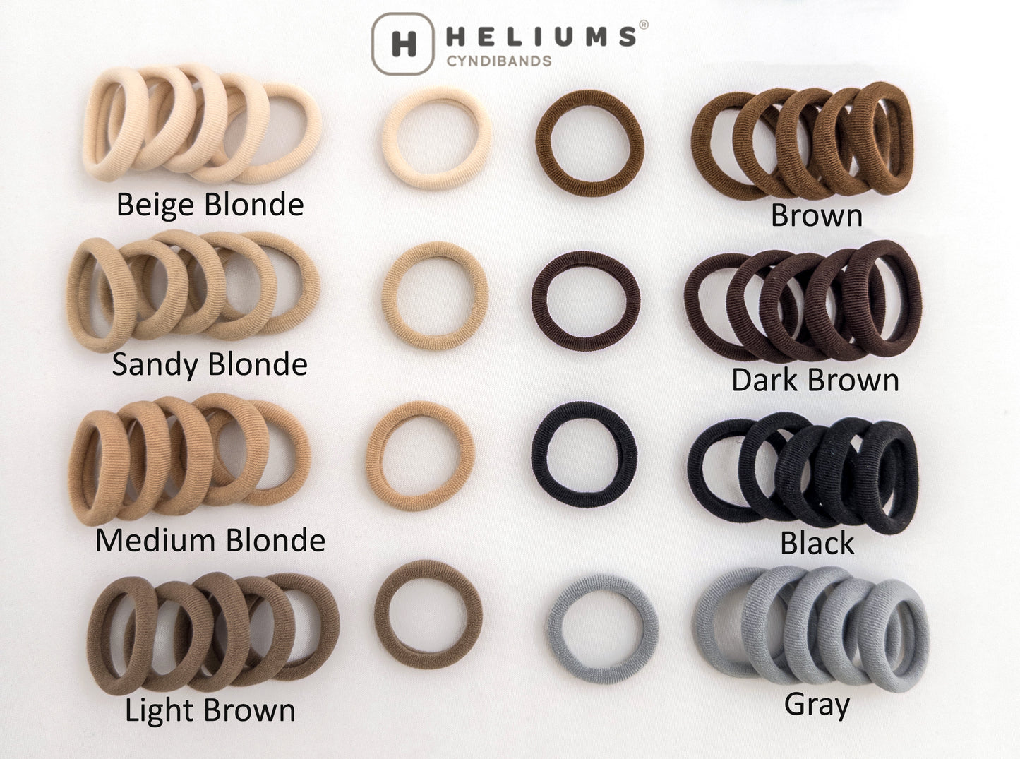 Heliums Small Seamless Hair Ties - 1 Inch Ponytail Holders - 30 Count - Light Brown