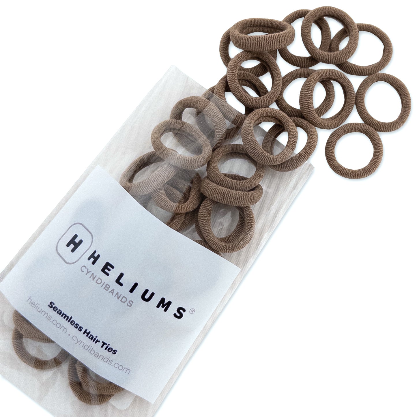 Extra Small Seamless Hair Ties - Light Brown - Tiny 0.7 Inch Nylon Hair Bands