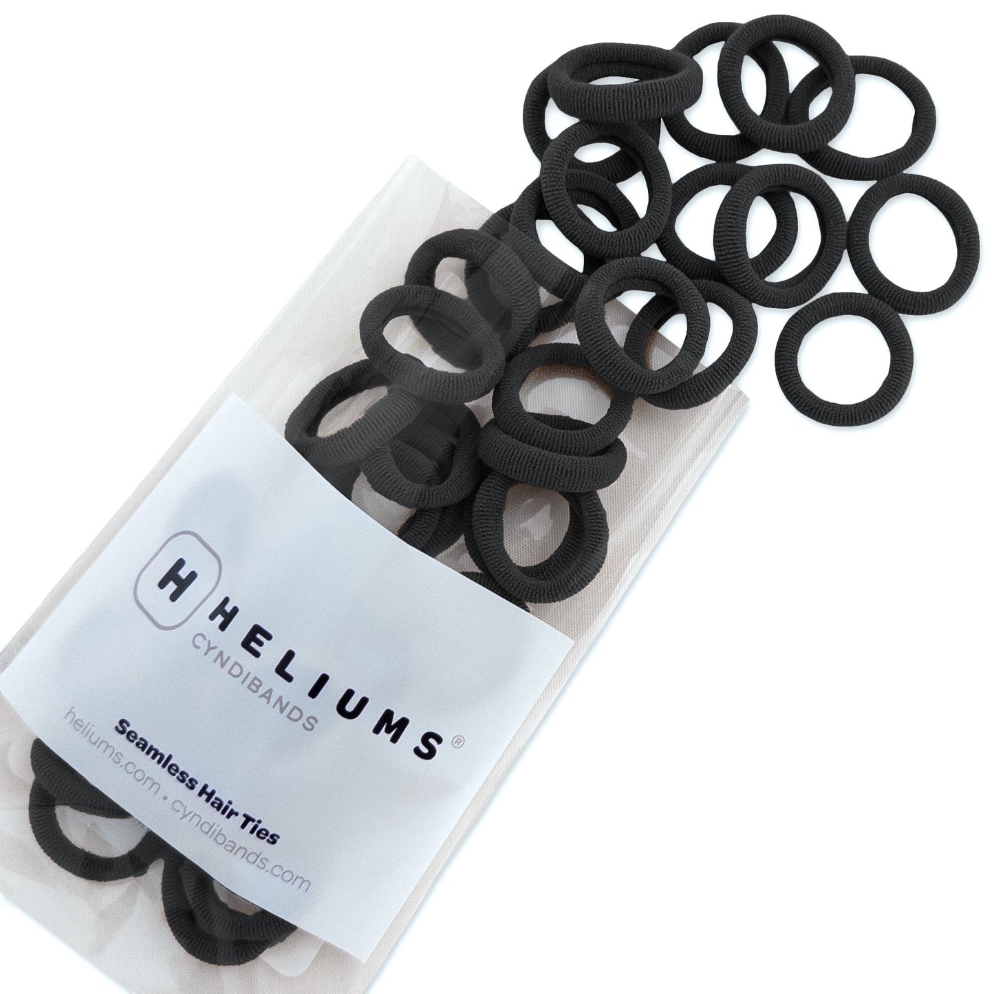 Extra Small Seamless Hair Ties - Black - Tiny 0.7 Inch Nylon Hair Bands