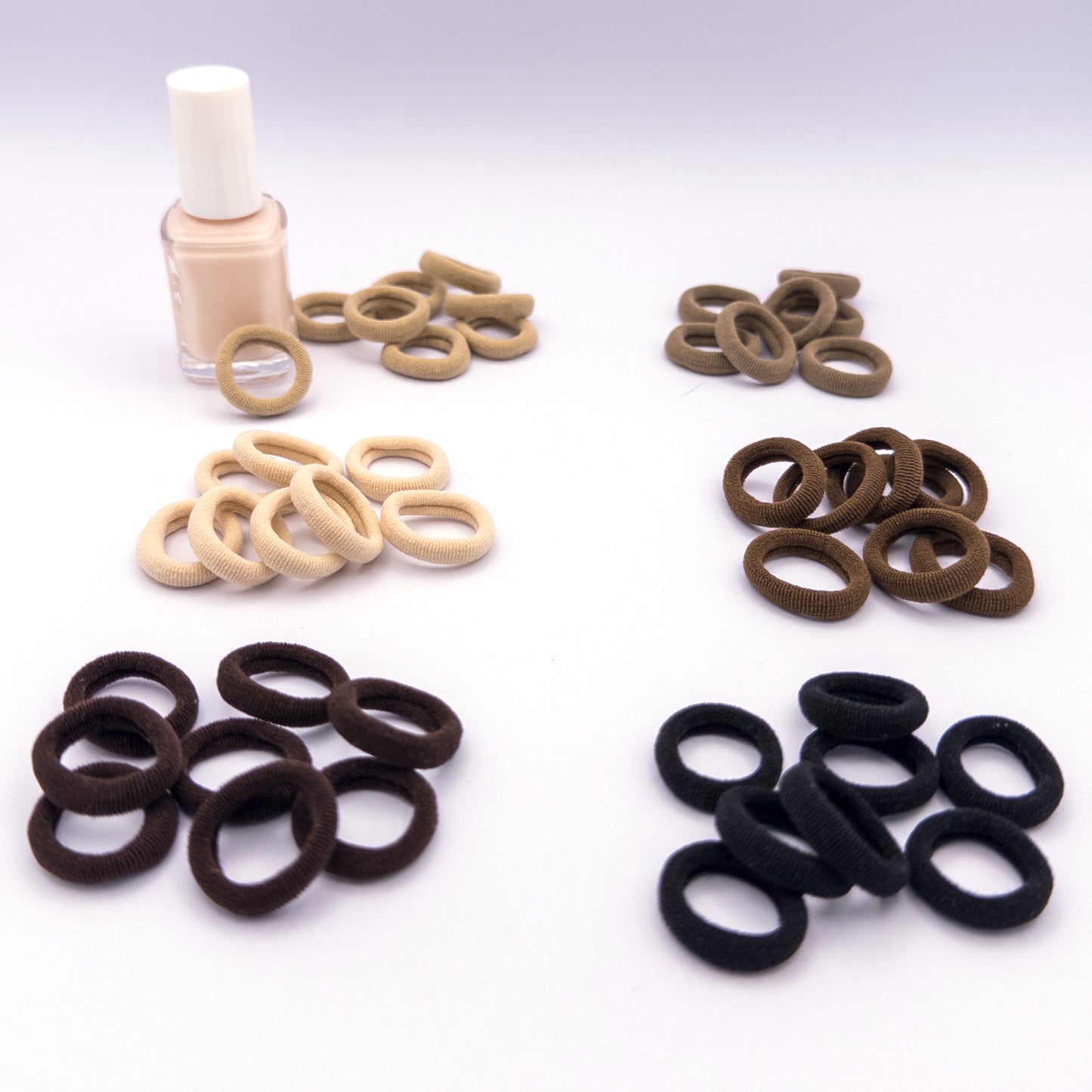 Extra Small Seamless Hair Ties - Brown - Tiny 0.7 Inch Nylon Hair Bands