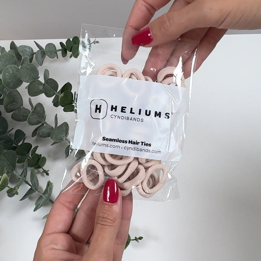 Extra Small Seamless Hair Ties - Brown - Tiny 0.7 Inch Nylon Hair Bands