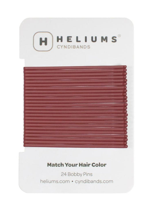 heliums-Extra Long Flat Enamel Bobby Pins - 2.5 Inch Hair Pins - Auburn Red