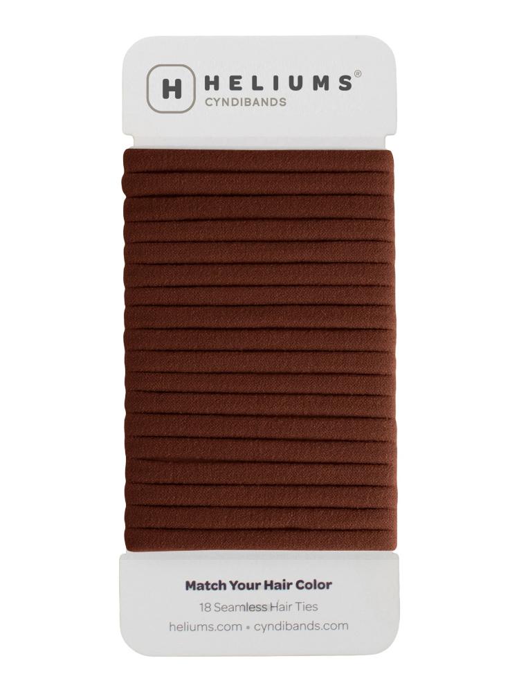 heliums-Skinny Seamless Hair Ties - 18 Pack - Brown