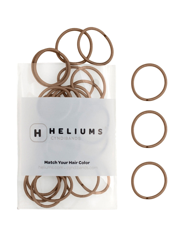 heliums-Small Hair Ties - 2mm Mini Hair Elastics - Light Brown