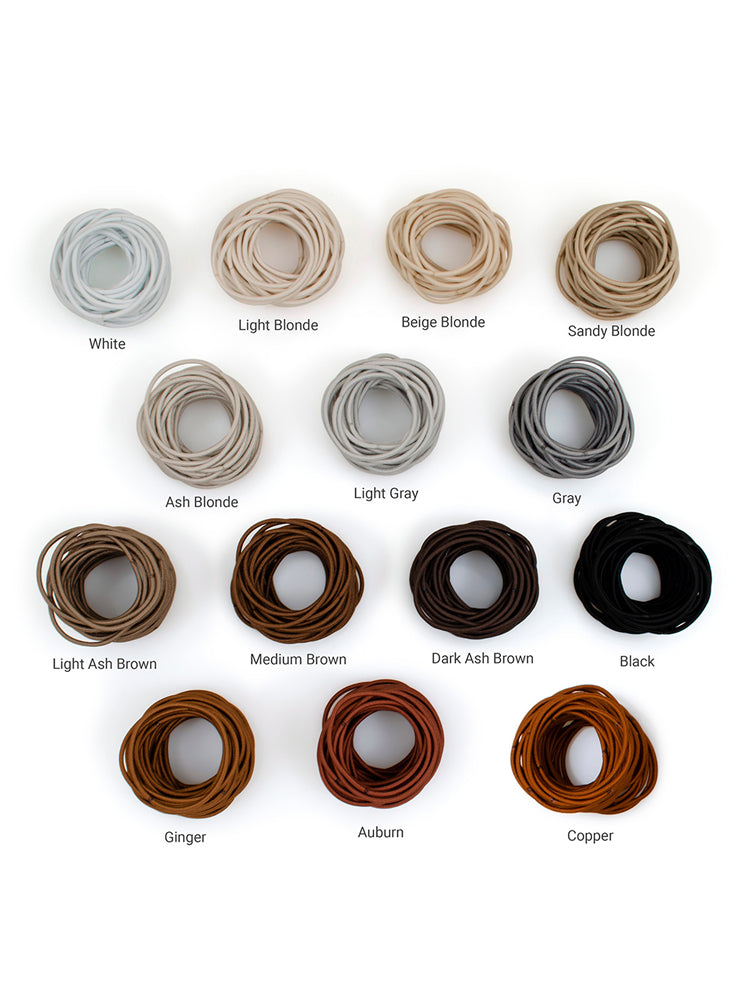 heliums-Thin 2mm Hair Ties - 1.75 Inch Elastics - 40 Count