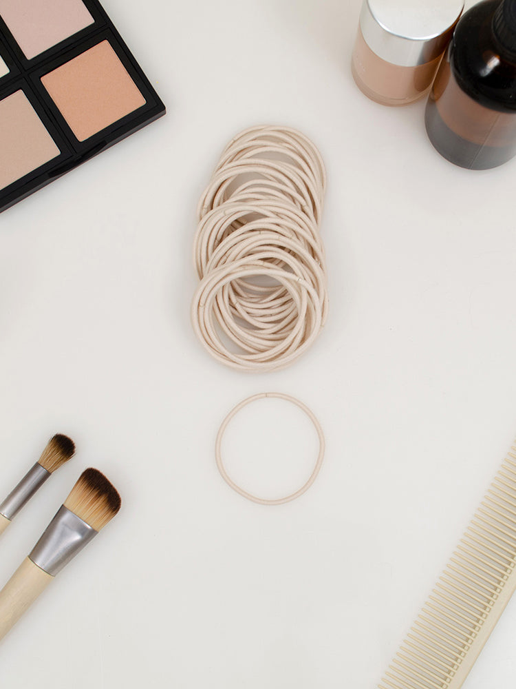 heliums-Thin 2mm Hair Ties - 1.75 Inch Elastics - 40 Count - Light Blonde