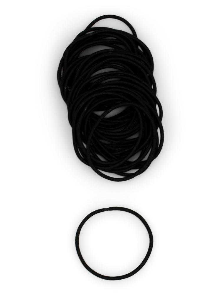 heliums-Thin 2mm Hair Ties - 1.75 Inch Elastics - 40 Count - Black