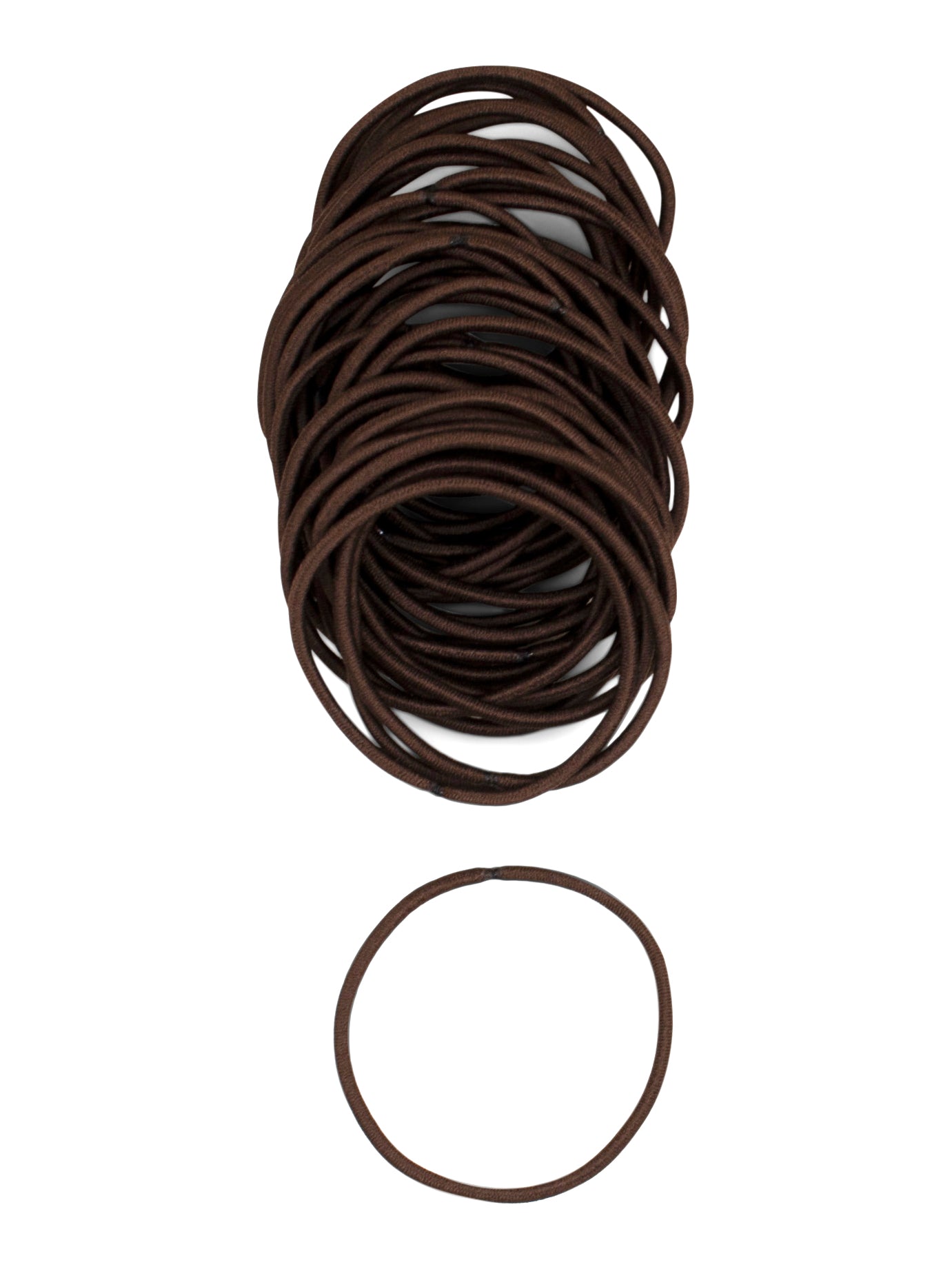 heliums-Thin 2mm Hair Ties - 1.75 Inch Elastics - 40 Count - Dark Brown