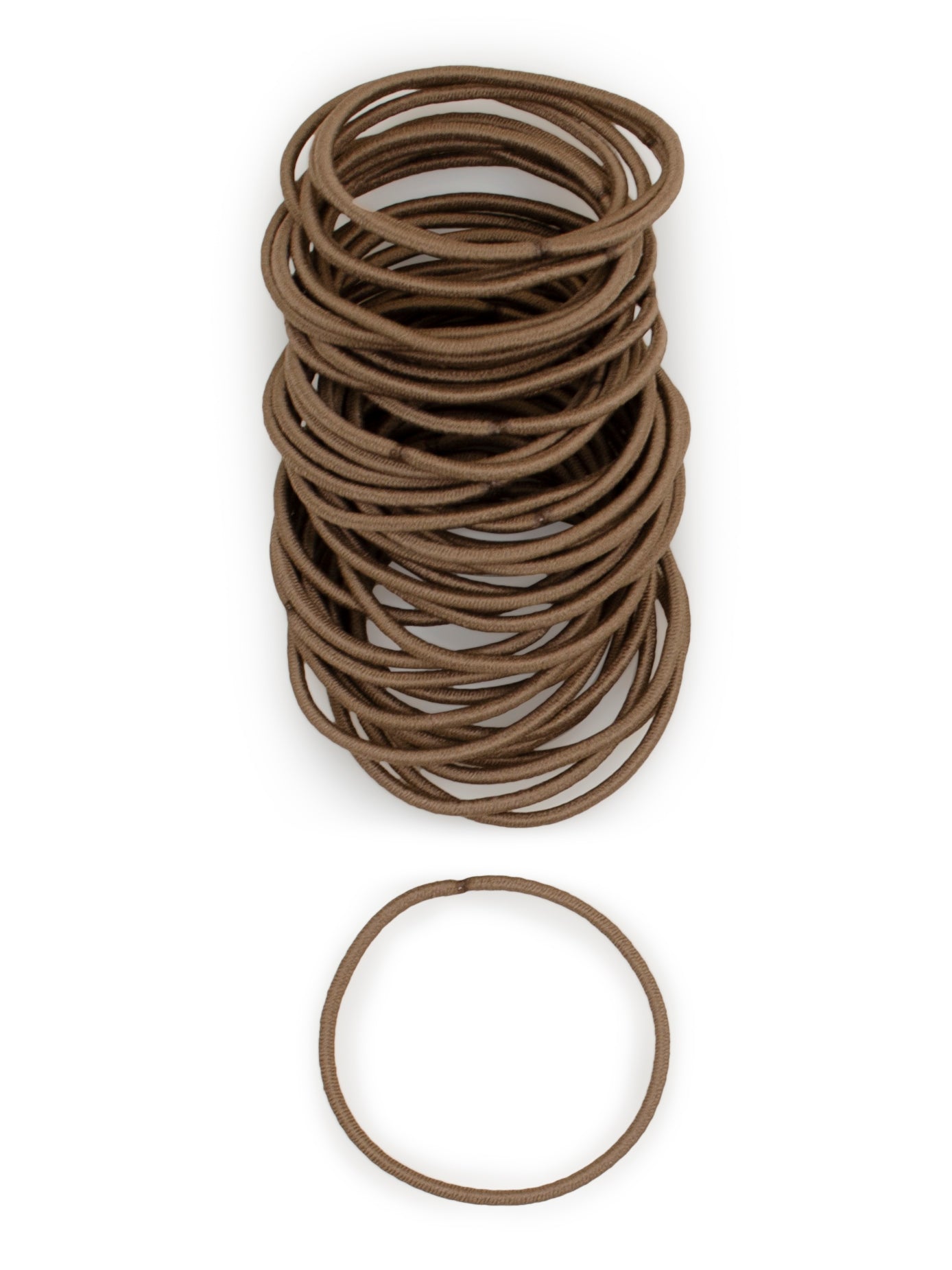 heliums-Thin 2mm Hair Ties - 1.75 Inch Elastics - 40 Count - Light Brown