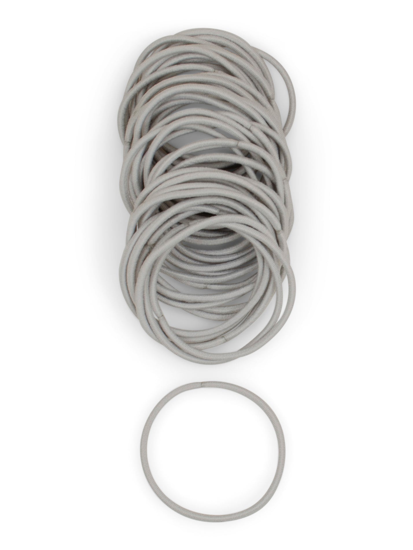 heliums-Thin 2mm Hair Ties - 1.75 Inch Elastics - 40 Count - Light Gray