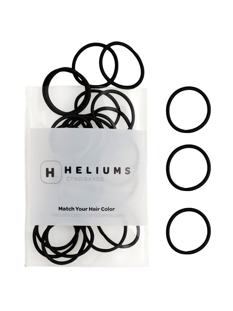 HELIUMS-Small Hair Ties - 2mm Mini Hair Elastics - Black