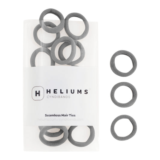 Heliums Small Seamless Hair Ties - 1 Inch Ponytail Holders - 30 Count - Gray