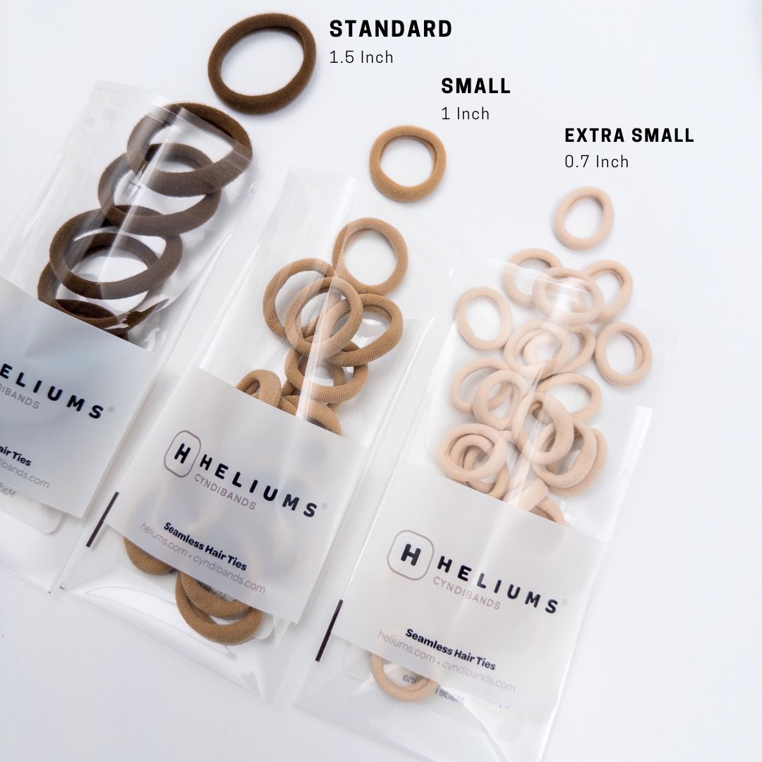Extra Small Seamless Hair Ties - Neutrals Mix -  Tiny 0.7 Inch Nylon Hair Bands