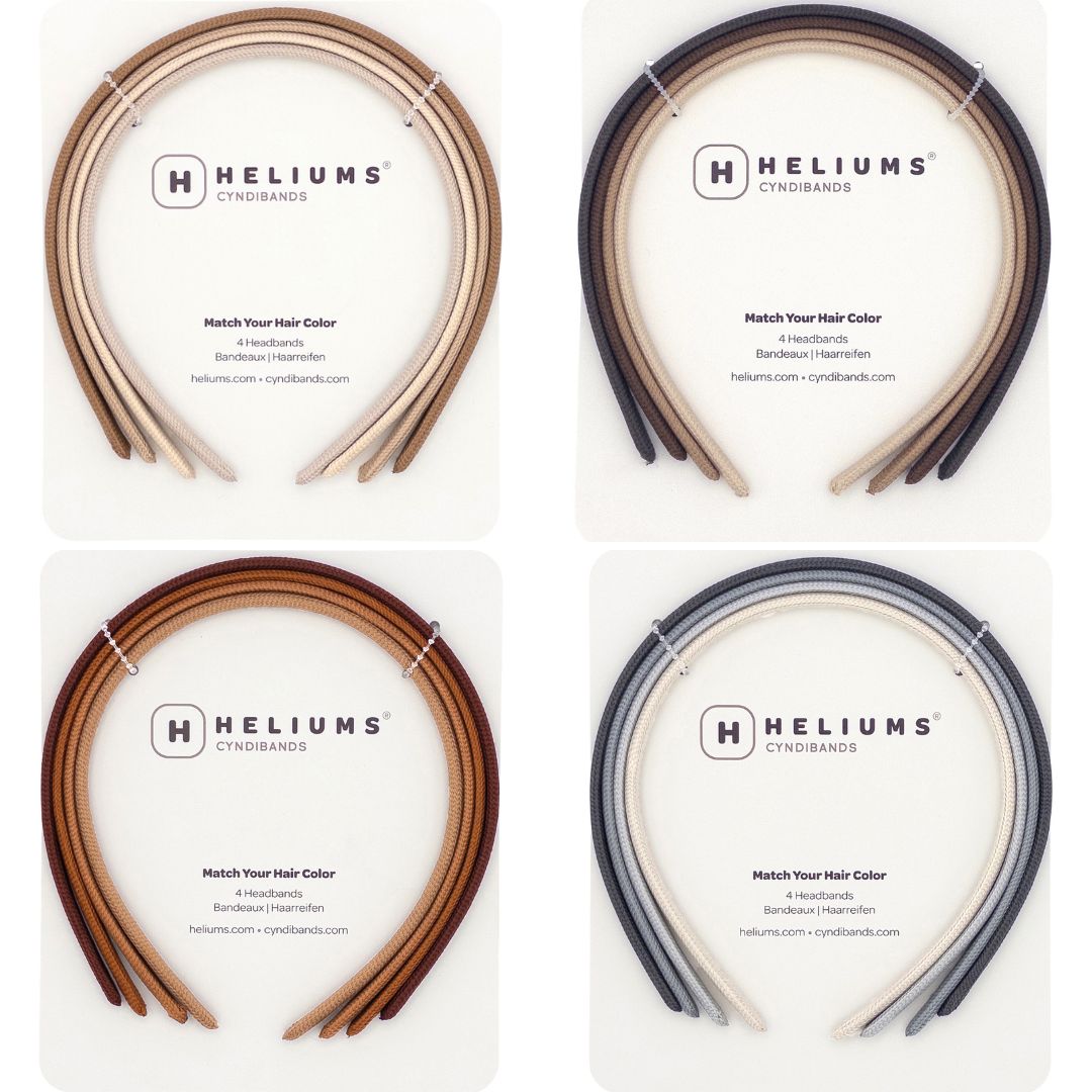 Heliums thin headbands for women in neutral colors - packs of 4