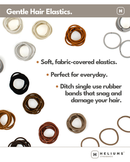 Small Hair Ties - 2mm Mini Hair Elastics - 75 Assorted Neutral Colors