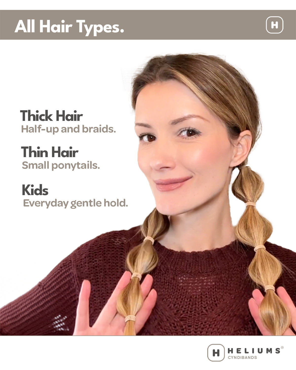 Heliums Small Hair Ties - 2mm Mini Elastics (48-Pack)