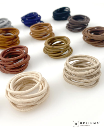 Small Hair Ties - 2mm Mini Hair Elastics - 75 Assorted Neutral Colors