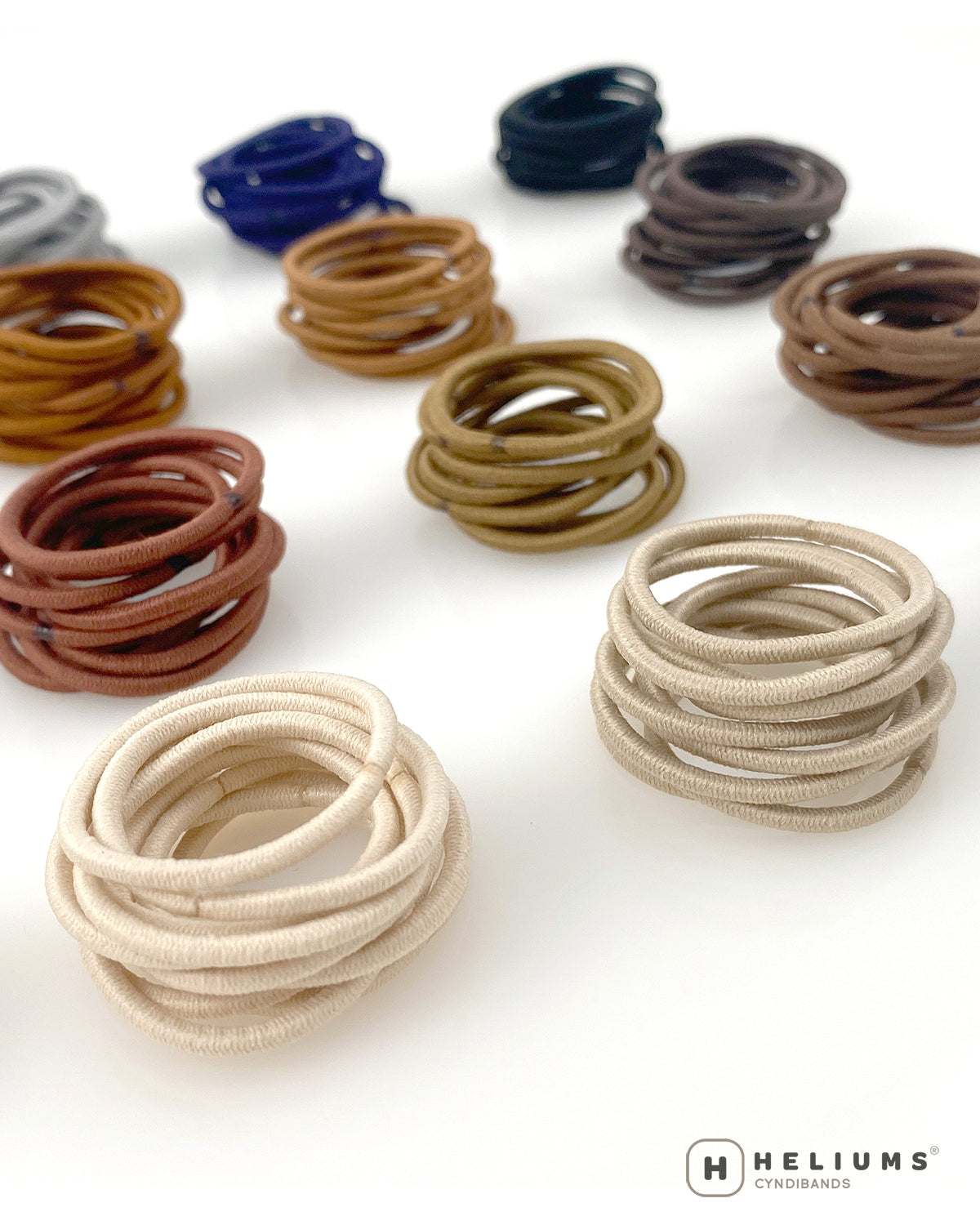 Heliums Small Hair Ties - 2mm Mini Elastics (48-Pack)