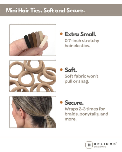 Extra Small Seamless Hair Ties • 0.75 Inch • 40-Pack