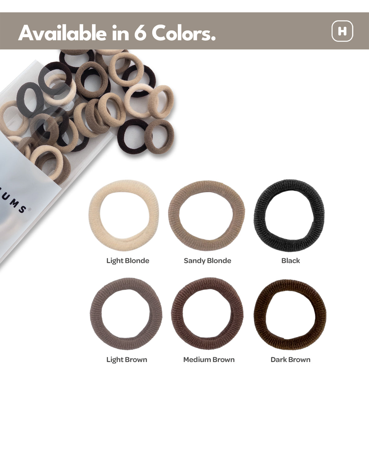 Extra Small Seamless Hair Ties • 0.75 Inch • 40-Pack