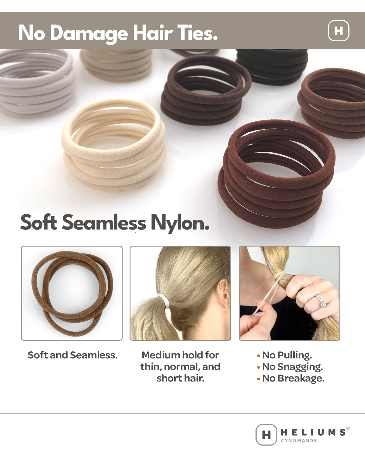 Heliums Skinny Seamless Hair Ties (18-Pack)