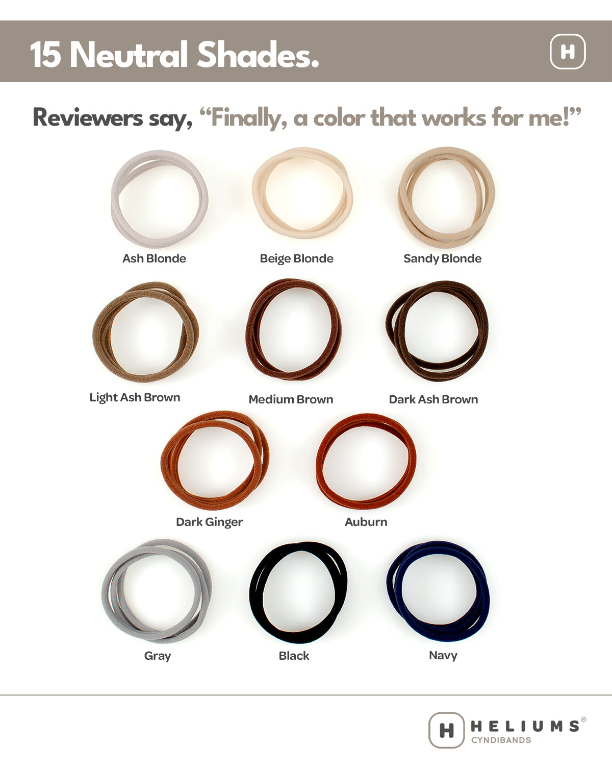 Heliums Skinny Seamless Hair Ties (18-Pack)