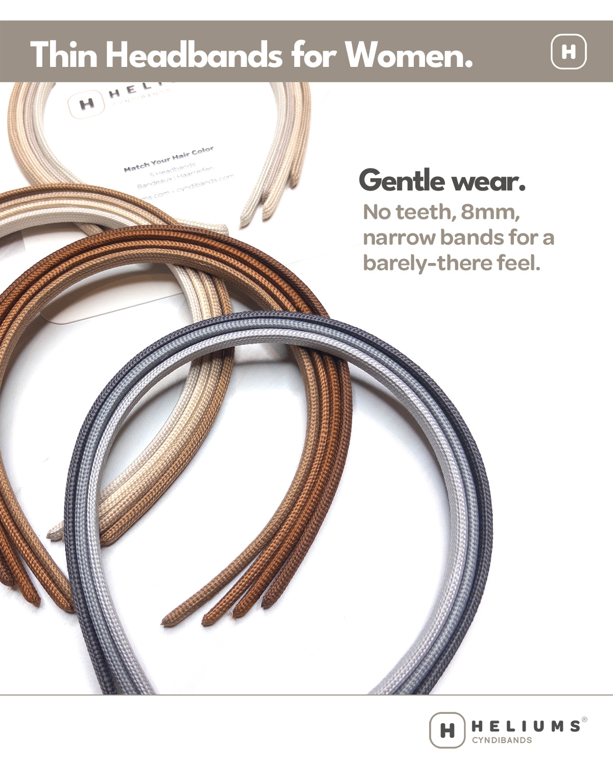 Thin Headbands in Neutral Shades • 4-Pack