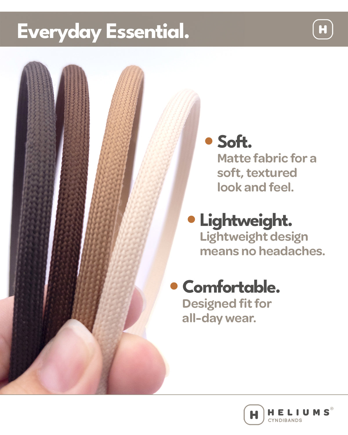 Thin Headbands in Neutral Shades • 4-Pack