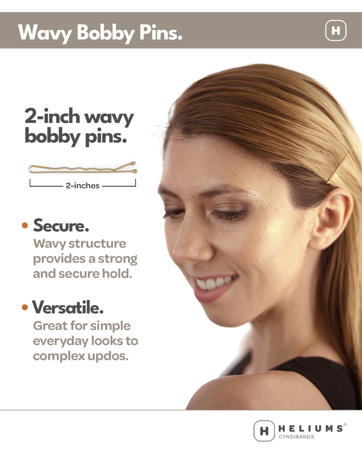 Matte Metallic Wavy Bobby Pins (48-Pack)
