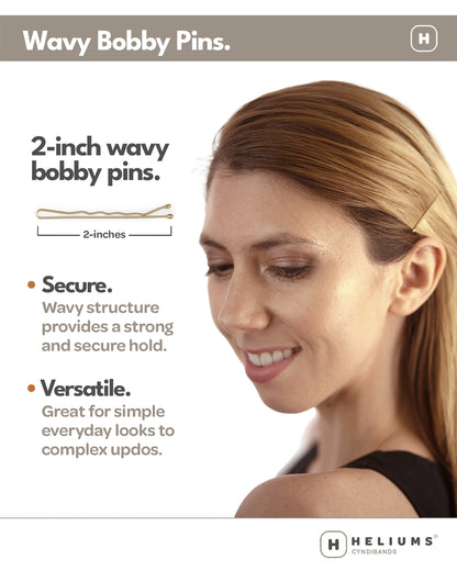 Matte Metallic Wavy Bobby Pins (48-Pack)