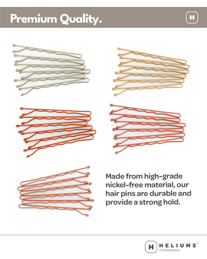 Matte Metallic Wavy Bobby Pins (48-Pack)