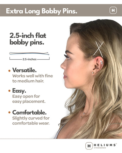 Extra Long Flat Bobby Pins • 24 pack