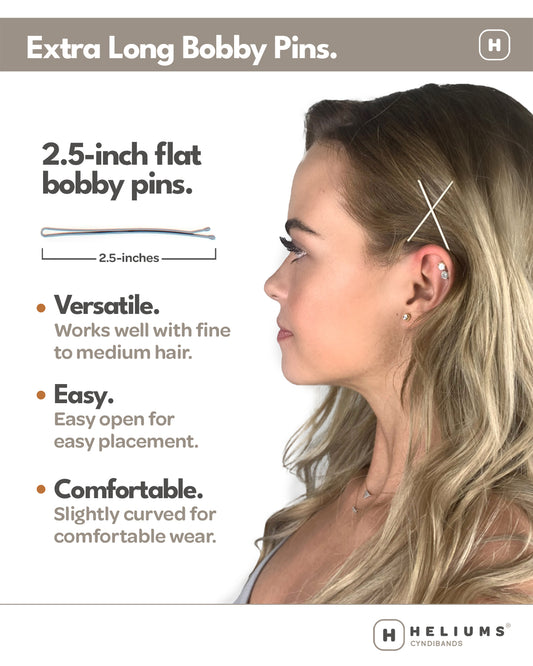 Extra Long Flat Enamel Bobby Pins (24 pack)