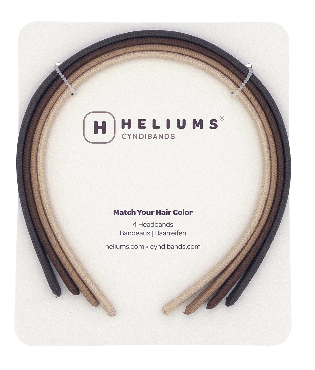 Heliums Thin Headbands in Neutral shades - pack of 4