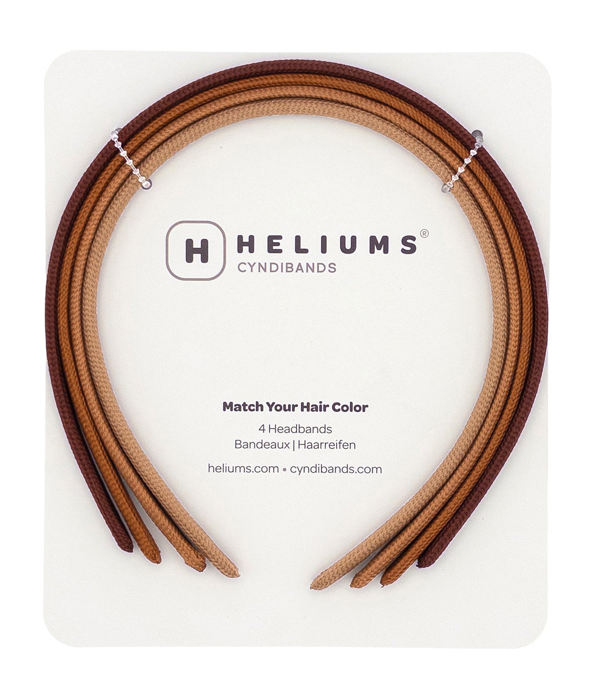 Heliums Thin Headbands in Redhead shades - pack of 4