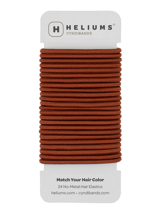 HELIUMS-4mm Hair Ties - 1.75 Inch Elastics - 24 Count - Auburn