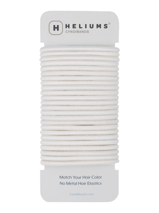 HELIUMS-4mm Hair Ties - 1.75 Inch Elastics - 24 Count - White