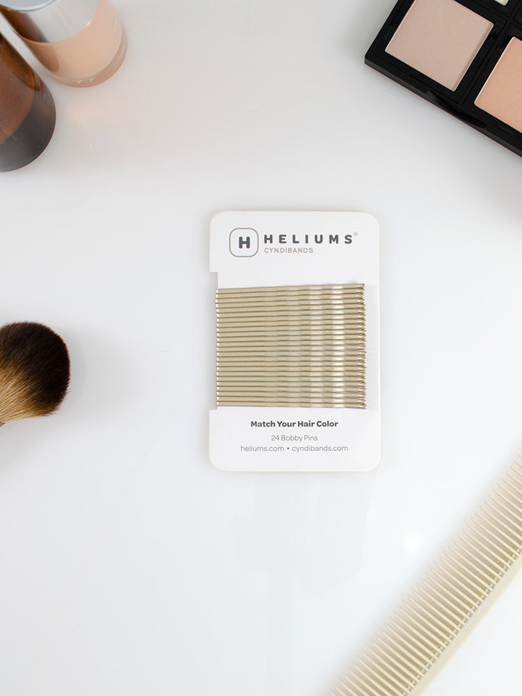 HELIUMS-Extra Long 2.5 Inch Wavy Bobby Pins - 24 Count - Dark Blonde