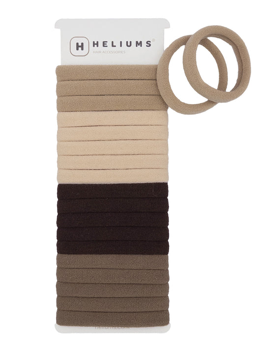 Heliums Seamless Hair Ties - Neutrals - No Damage Gentle Hair Bands - 20 Count